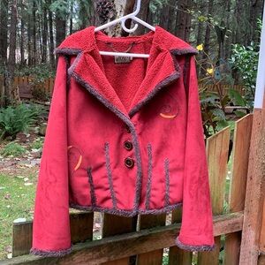 Wraps Embellished Faux Leather Button Down
Jacket